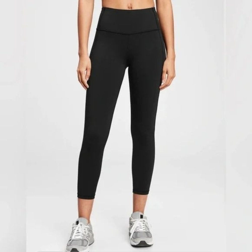 GapFit Eclipse 7/8 High Rise Leggings Black - Picture 1 of 5